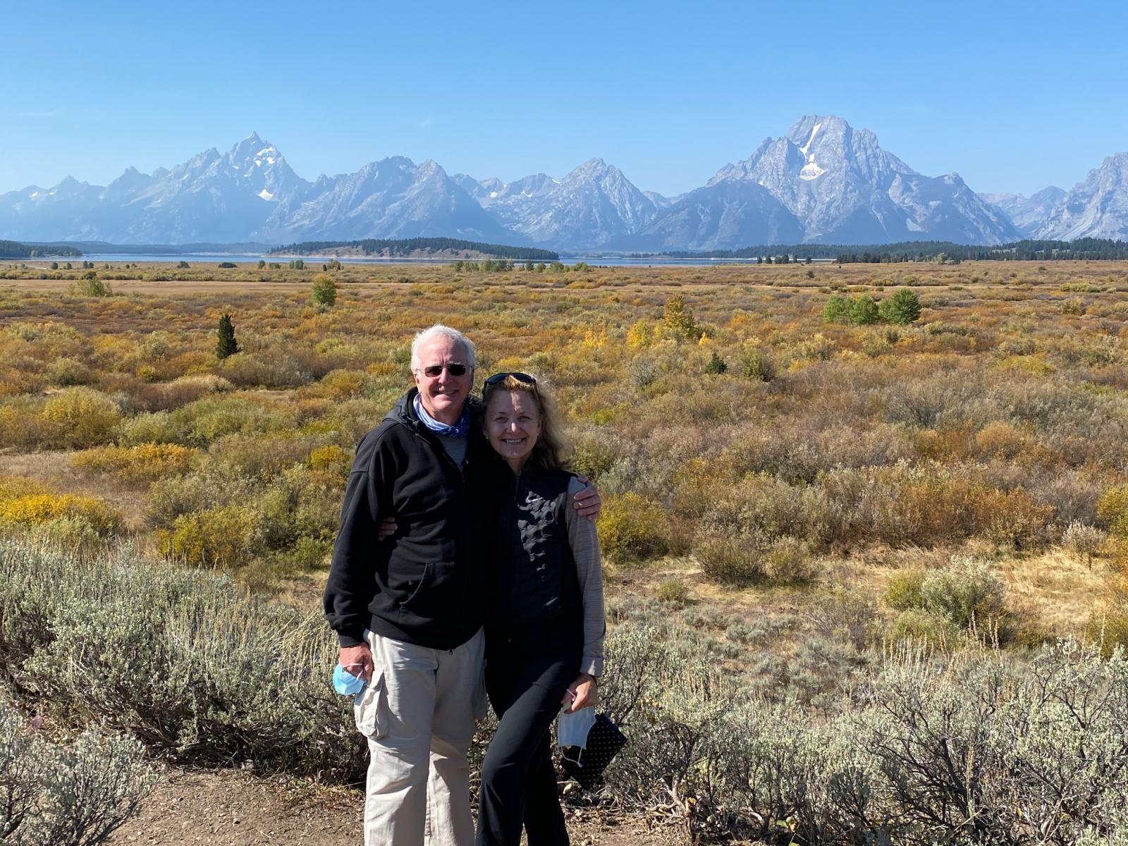 Alumna Julia Read-LaBelle and her husband, Pete, enjoy a trip to the Grand Tetons. Read-LaBelle (BS ’83), has worked at Nike for 22 years.