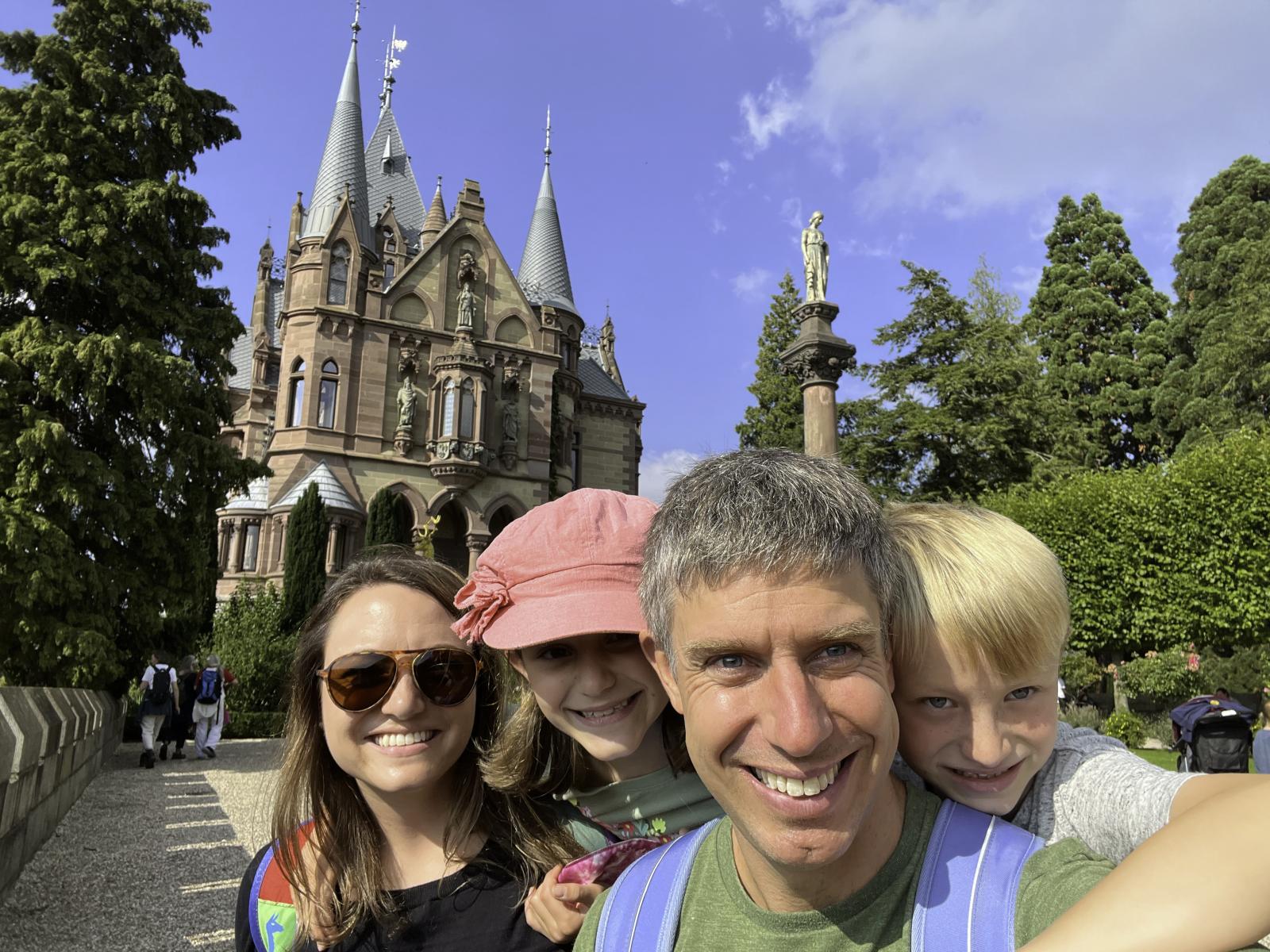 Alex Zupan and his family go sightseeing at Schloss Drachenburg, south of Bonn, Germany