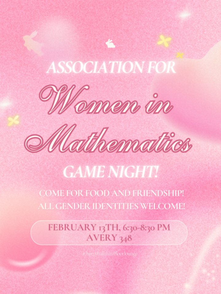 Women in Mathematics Game Night Poster